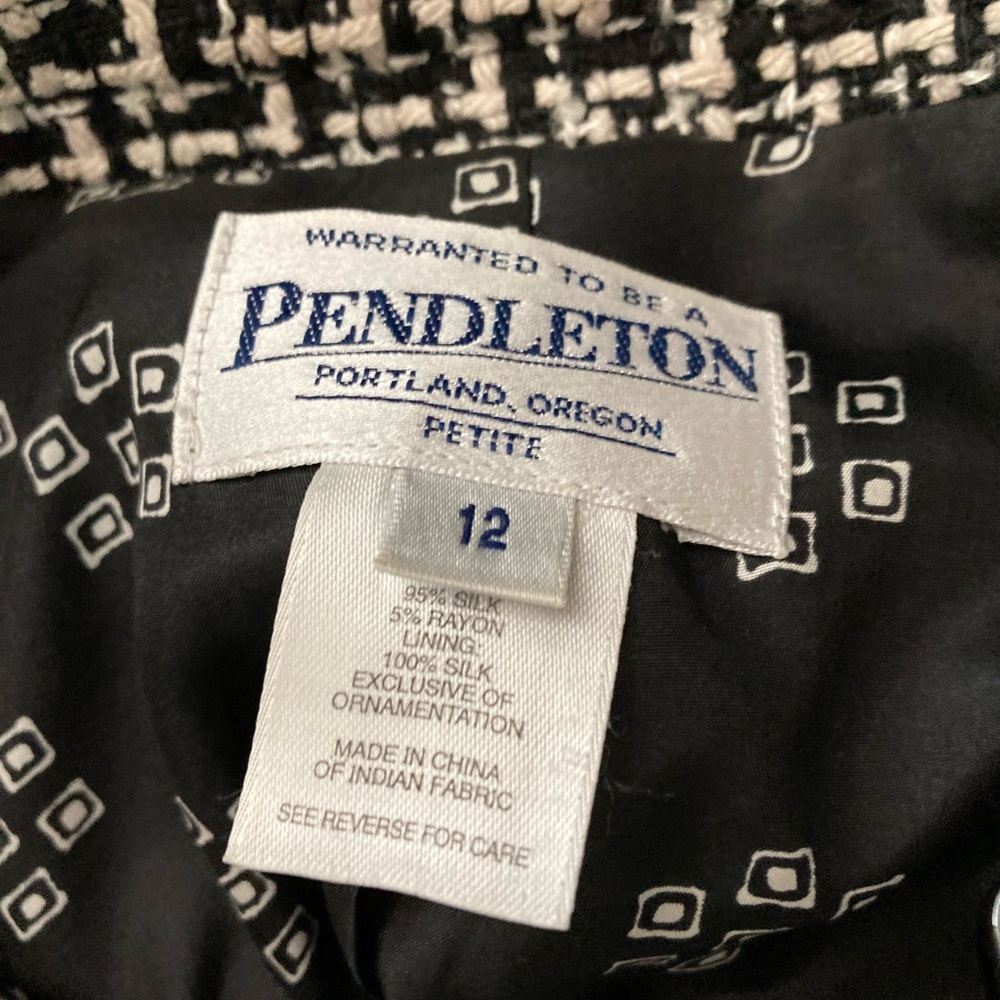 Suit With Skirt, Silk, Leather, Pendleton, 12p Ja… - image 5